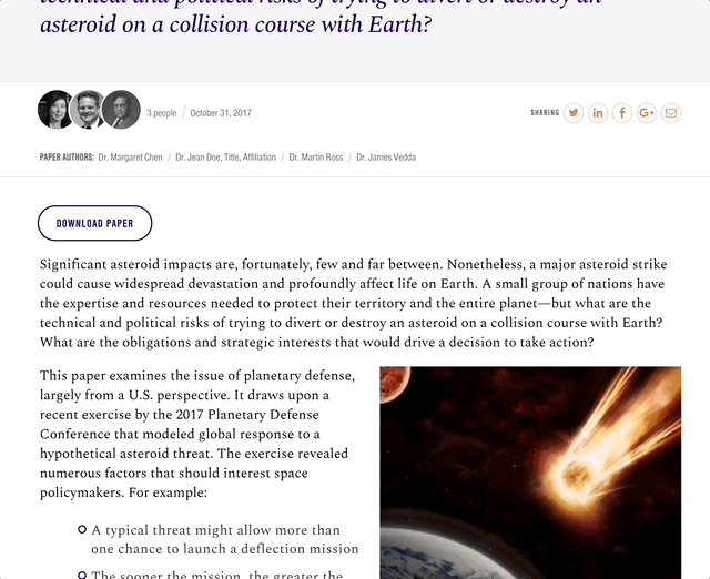 Screen capture of Aerospace.org's article bylines